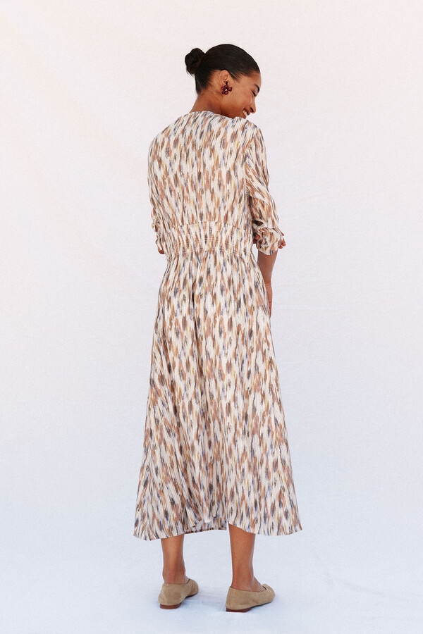 Cortefiel Vestido largo estampado Multicolor