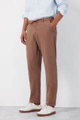 Cortefiel Jogger popelin con gomas regular Camel