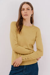 Cortefiel Su&eacute;ter de tejido fino Amarillo