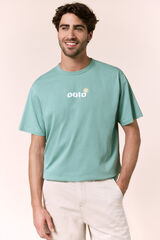 OOTO Camiseta gr&aacute;fica lavada Verde