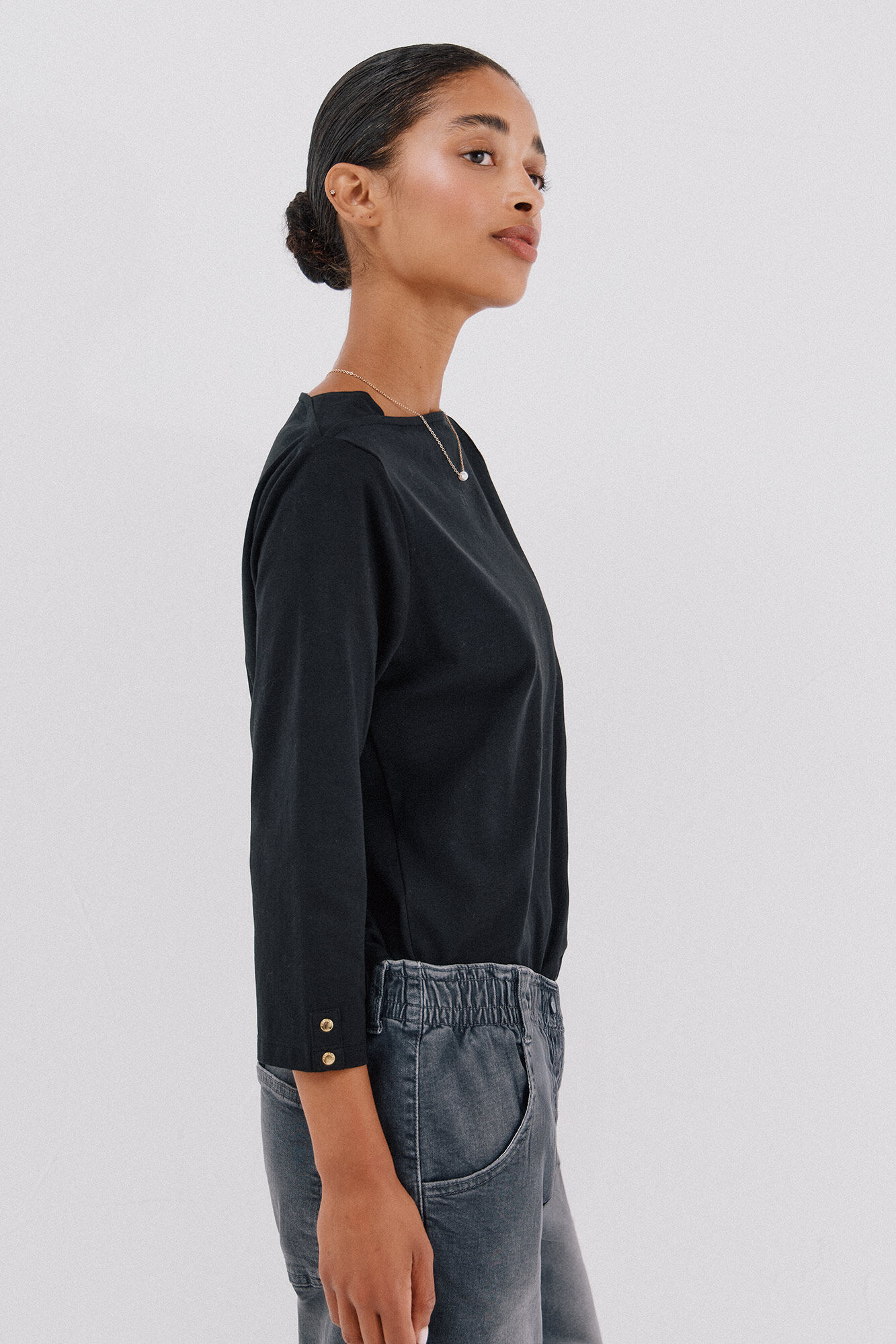 Cortefiel Playera b&aacute;sica barco Negro