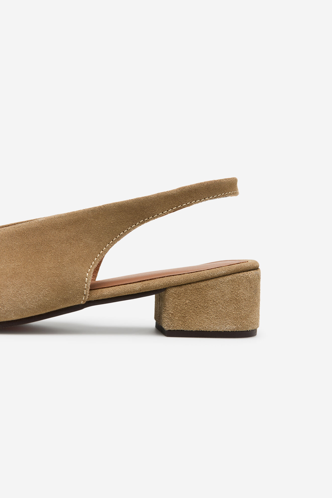 Cortefiel Zapato de tac&oacute;n destalonado de piel Arena