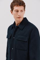 Cortefiel Sobrecamisa lana Azul marino