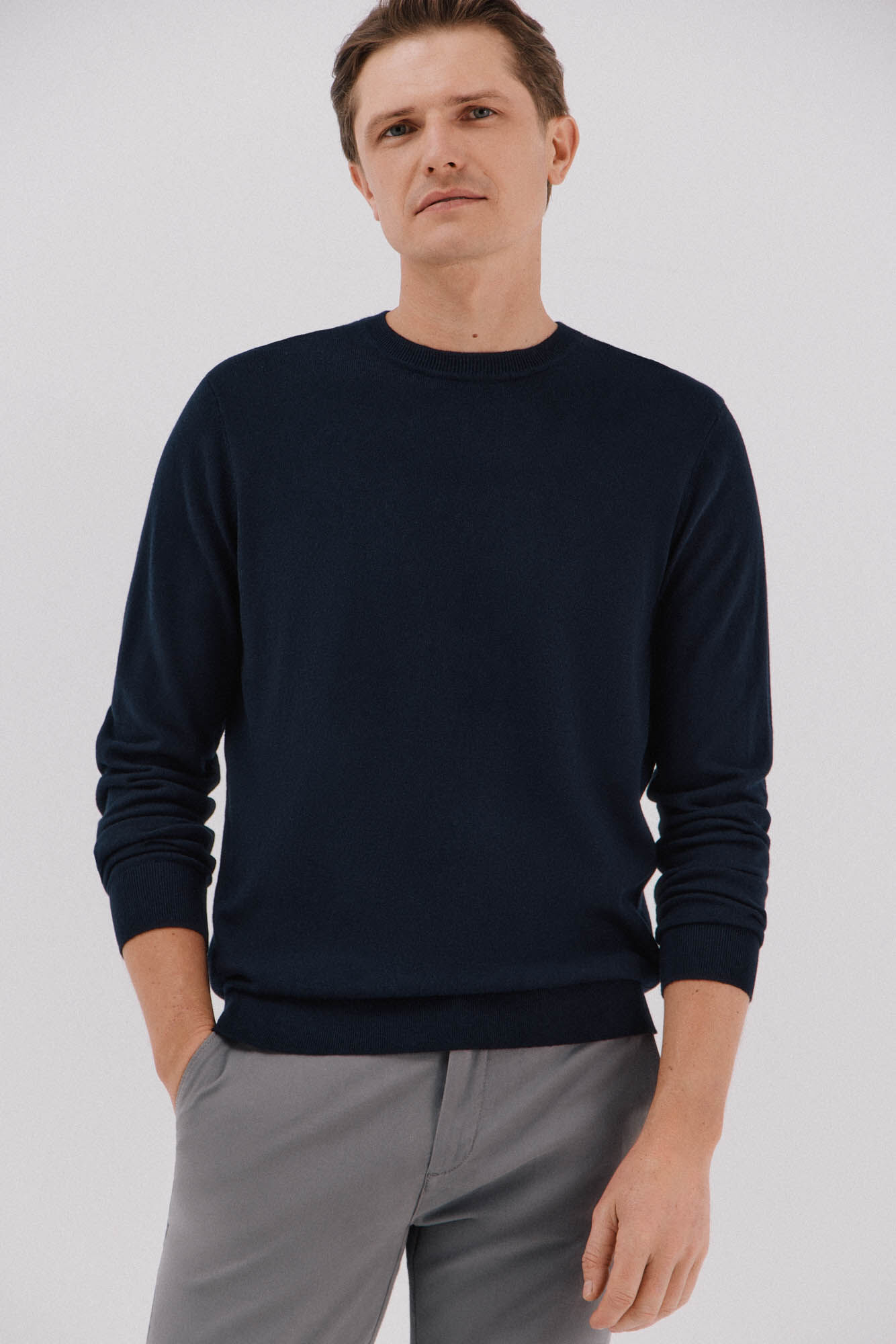 Cortefiel Su&eacute;ter algod&oacute;n cashmere cuello redondo ajustado