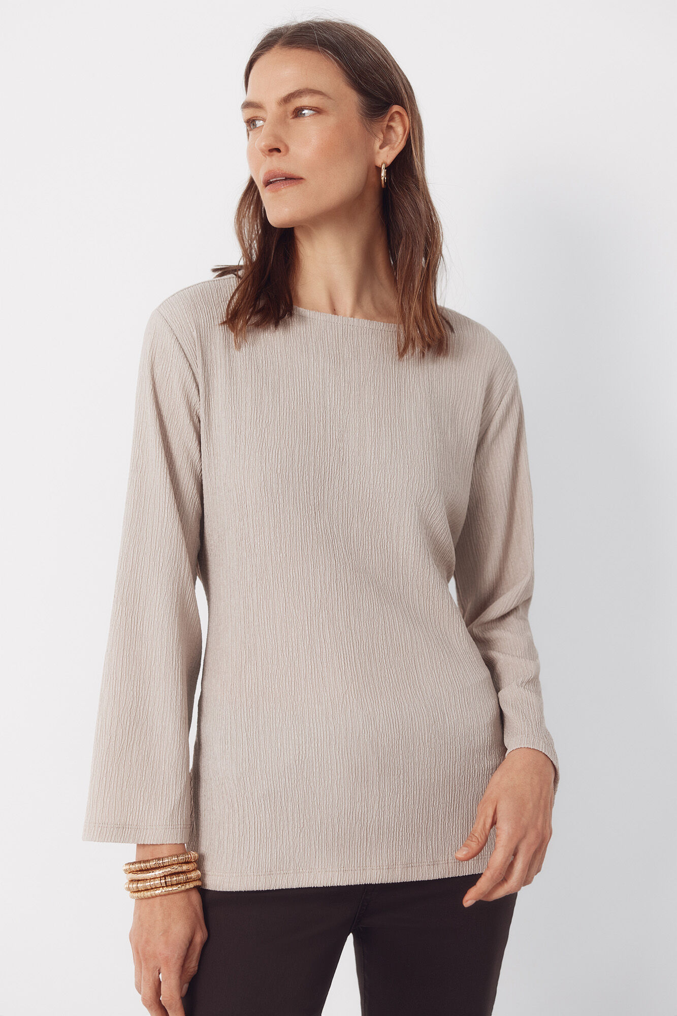 Cortefiel Top con nudo delantero Beige