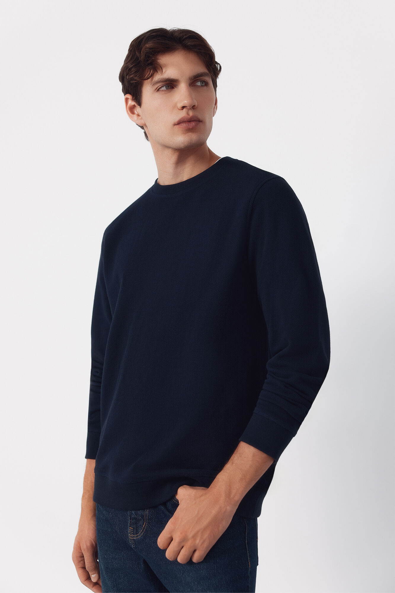 Cortefiel Sudadera estructura cuello caja