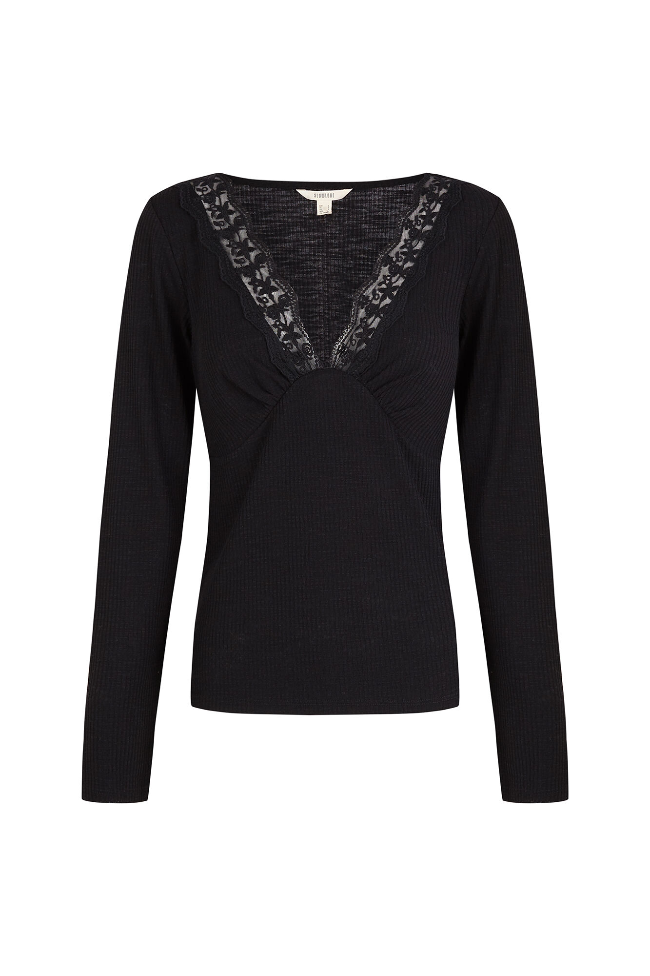 Slowlove Top estrucutura detalle blonda Negro