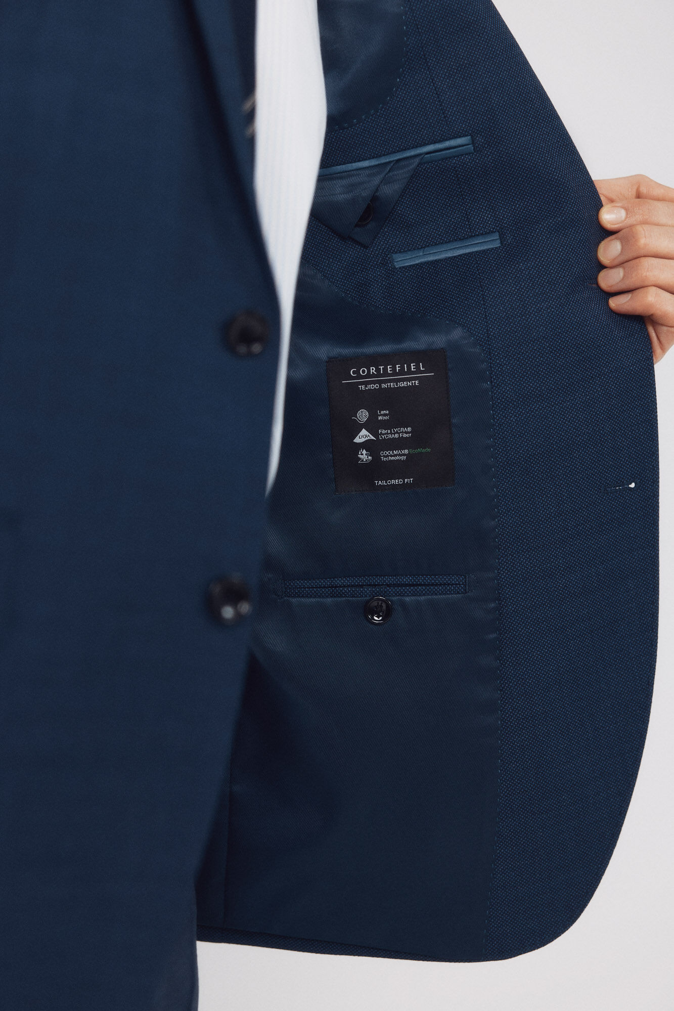 Cortefiel Americana de traje ojo de perdiz COOLMAX&reg; Azul oscuro