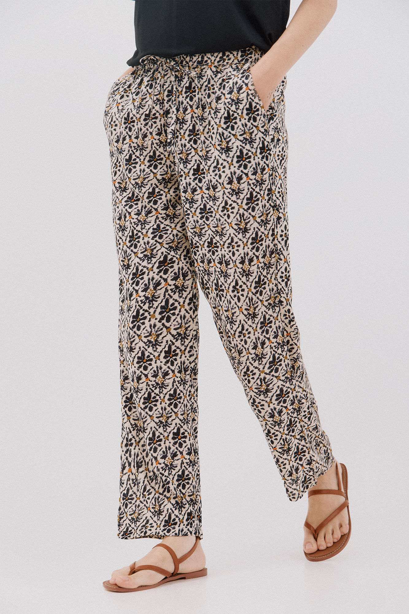 Cortefiel Pantal&oacute;n fluido estampado