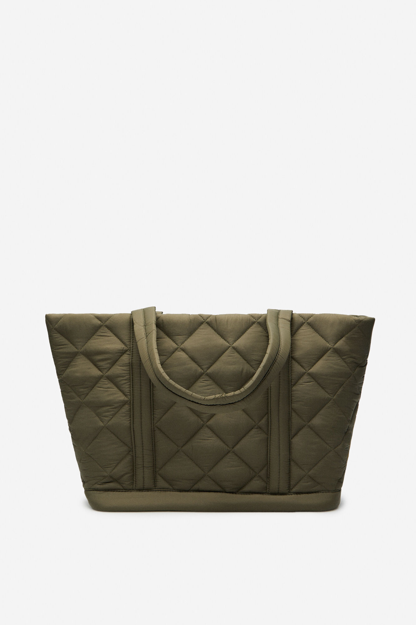 Cortefiel Bolsa shopper de nylon con logo gris Kaki