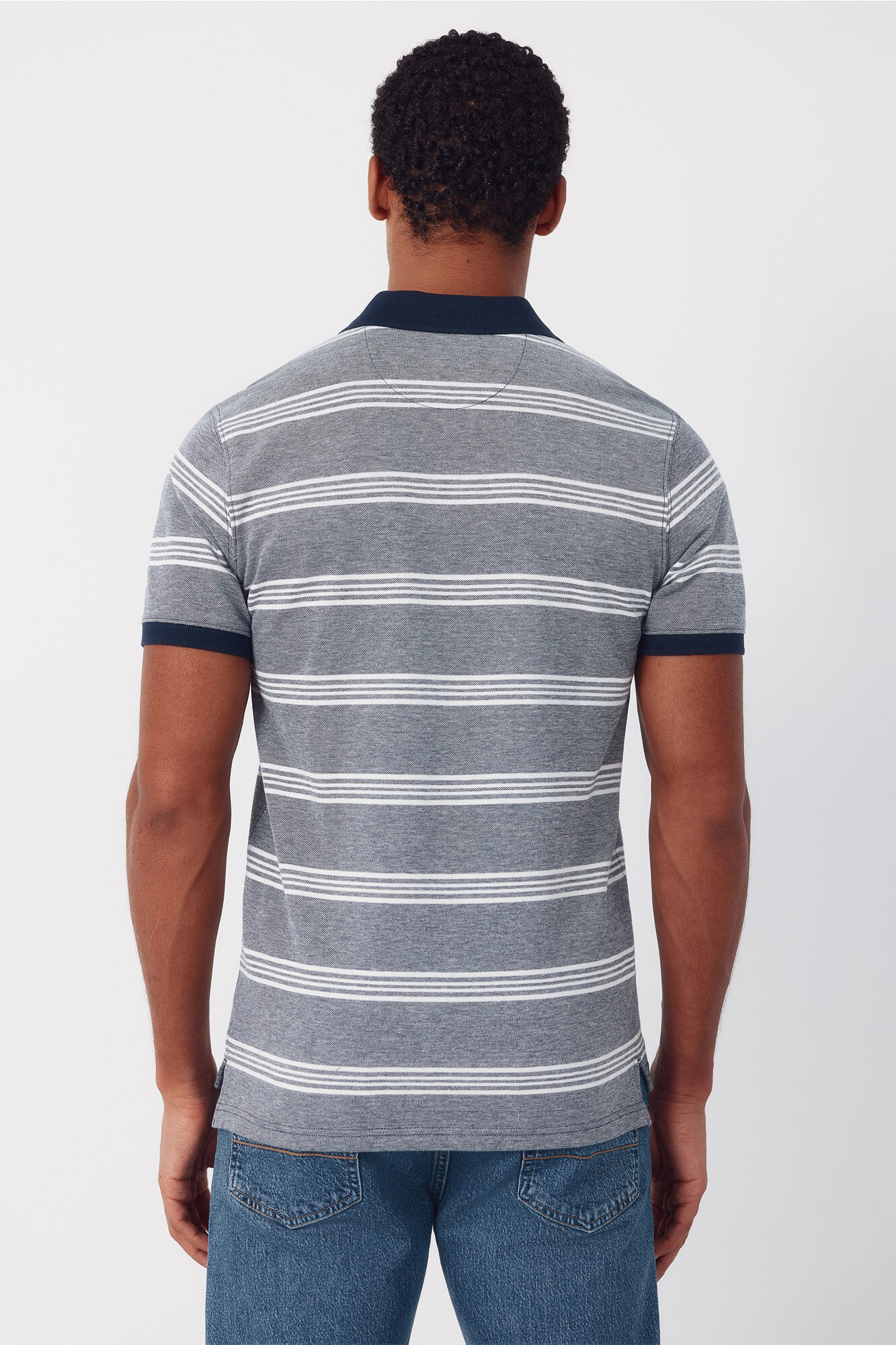 Cortefiel Polo oxford de rayas Gris