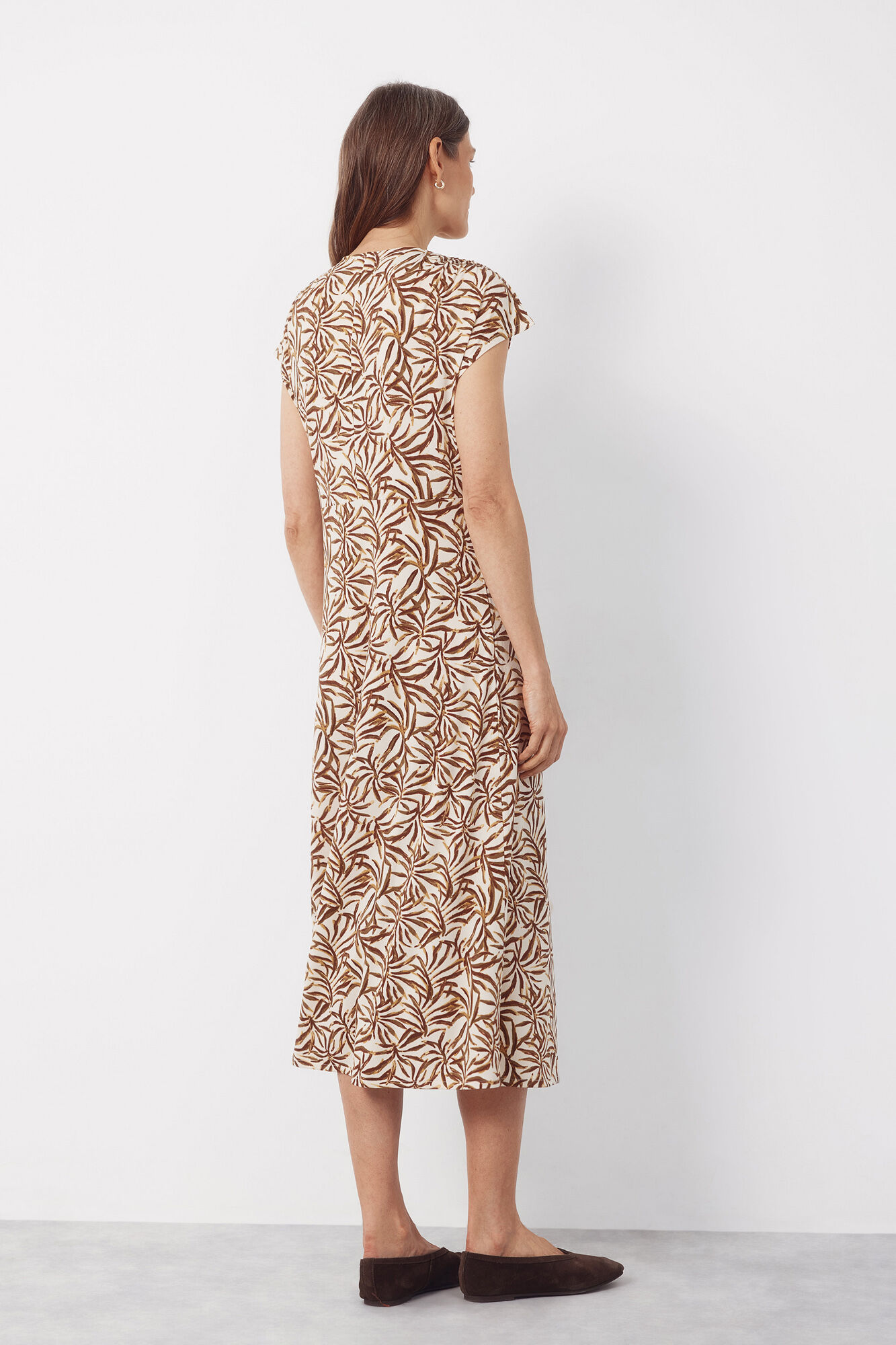 Cortefiel Vestido estampado de trenza Estampado blanco