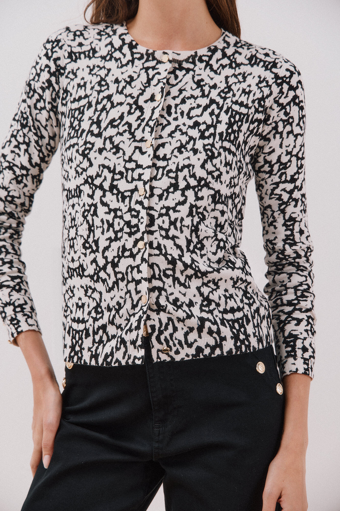 Cortefiel Su&eacute;ter de tejido fino Negro