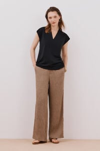 Cortefiel Playera estampada escote pico fruncido