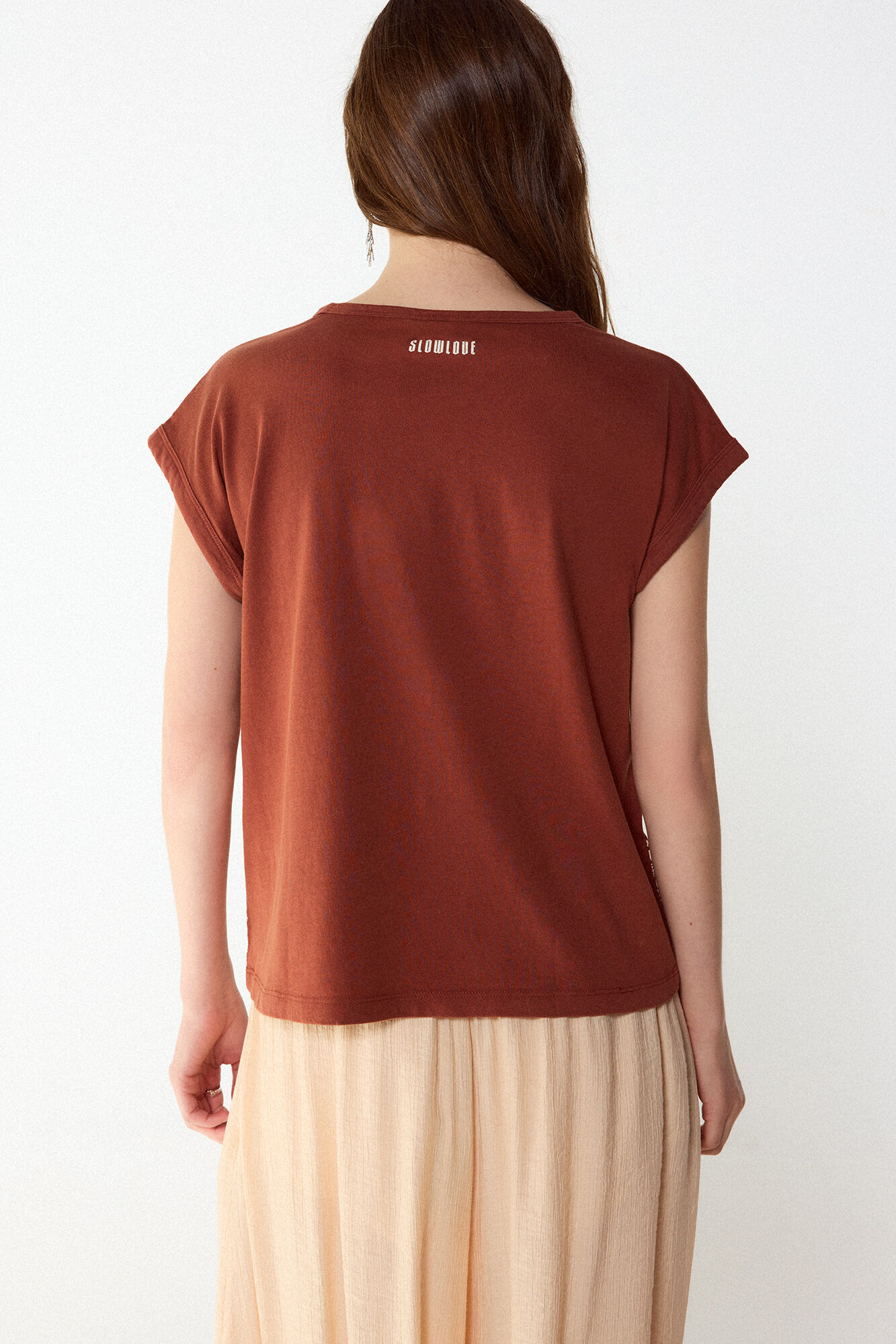 Slowlove Playera estampado bandana Estampado granate