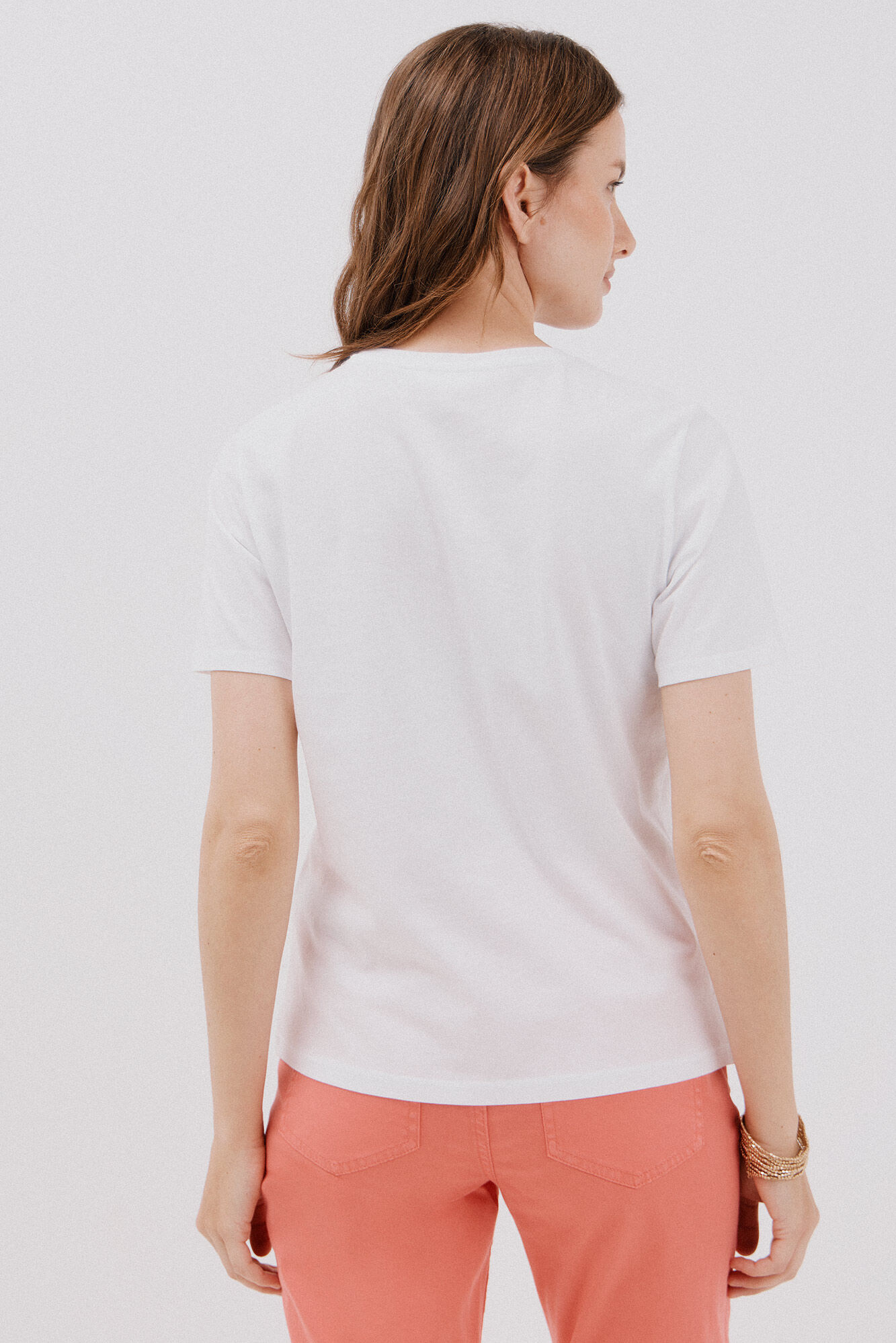 Cortefiel Playera estampado posicional Blanco