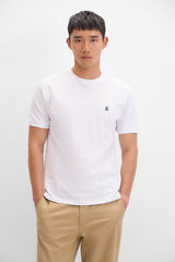 Cortefiel Camiseta básica piqué Blanco