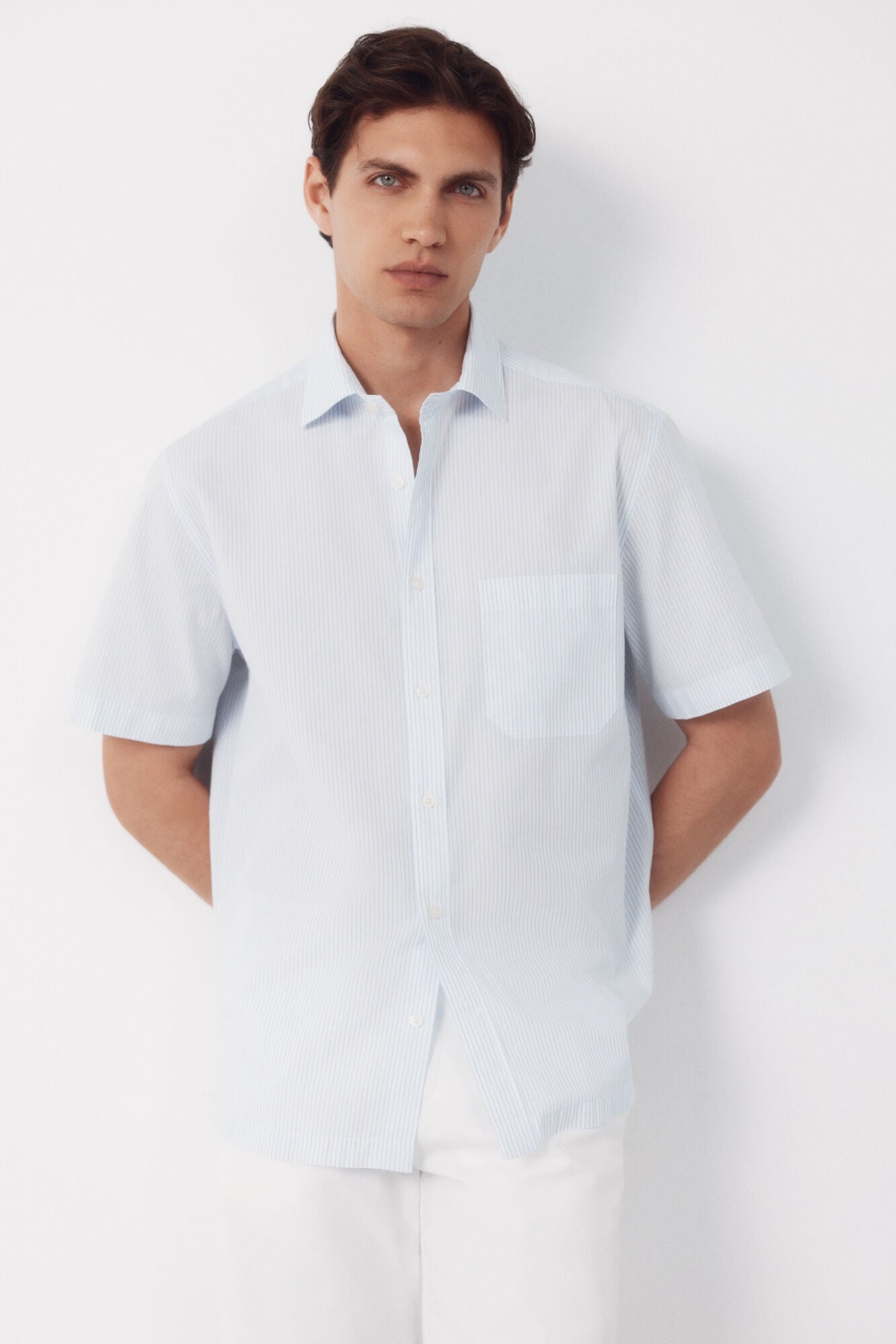 Cortefiel Camisa rayas manga corta