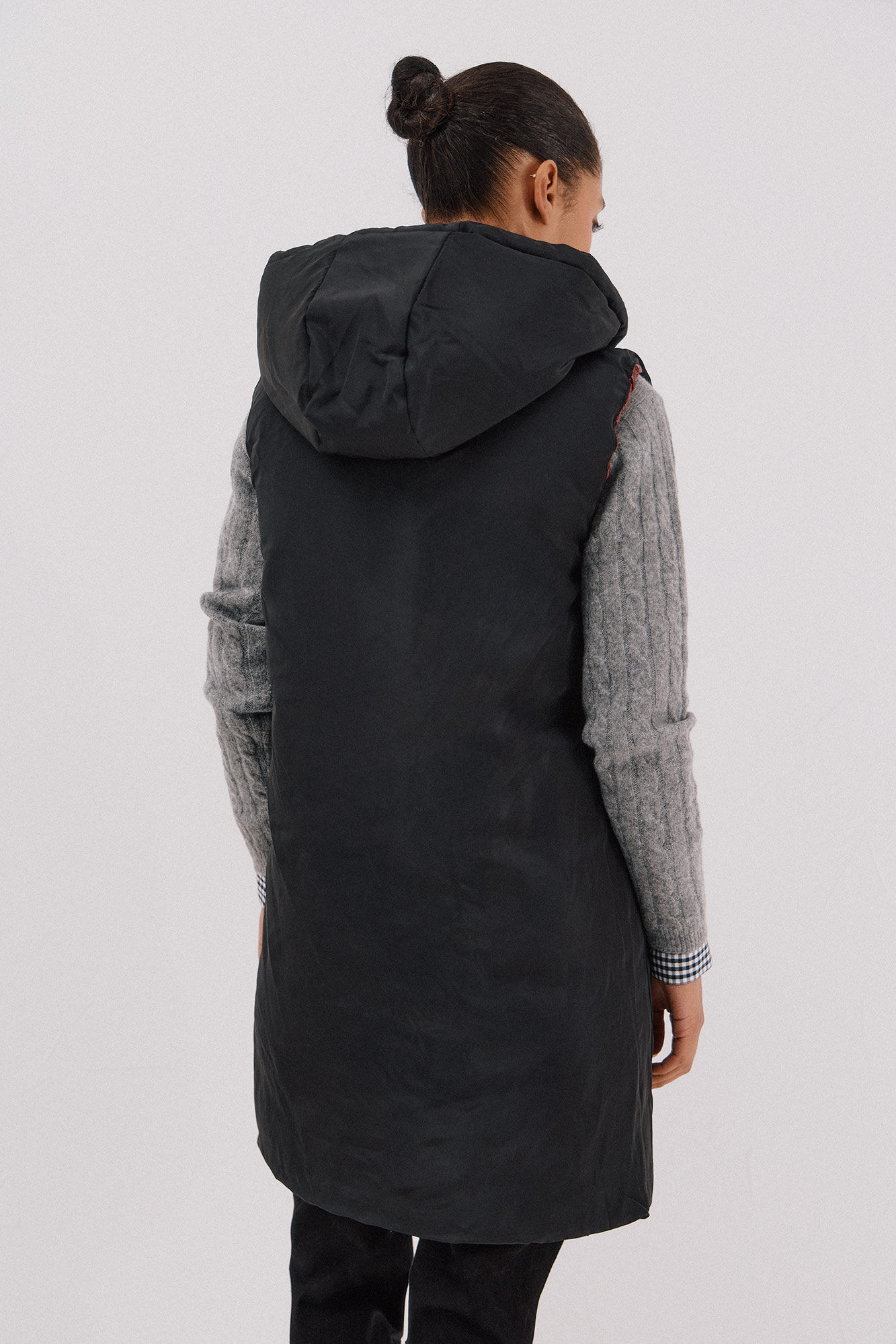 Cortefiel Chaleco largo reversible Vino