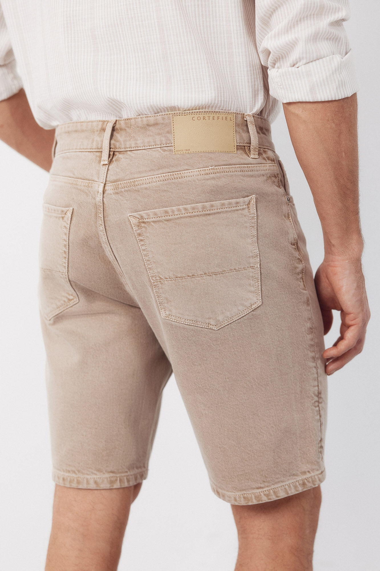 Cortefiel Bermuda denim color regular Beige