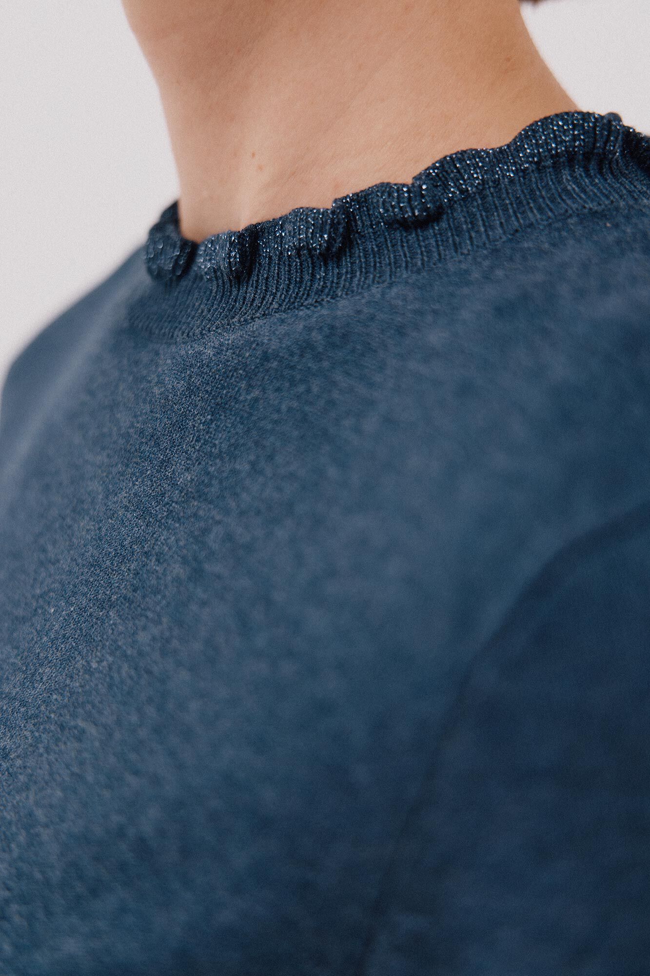 Cortefiel Chaleco de tejido calado Azul