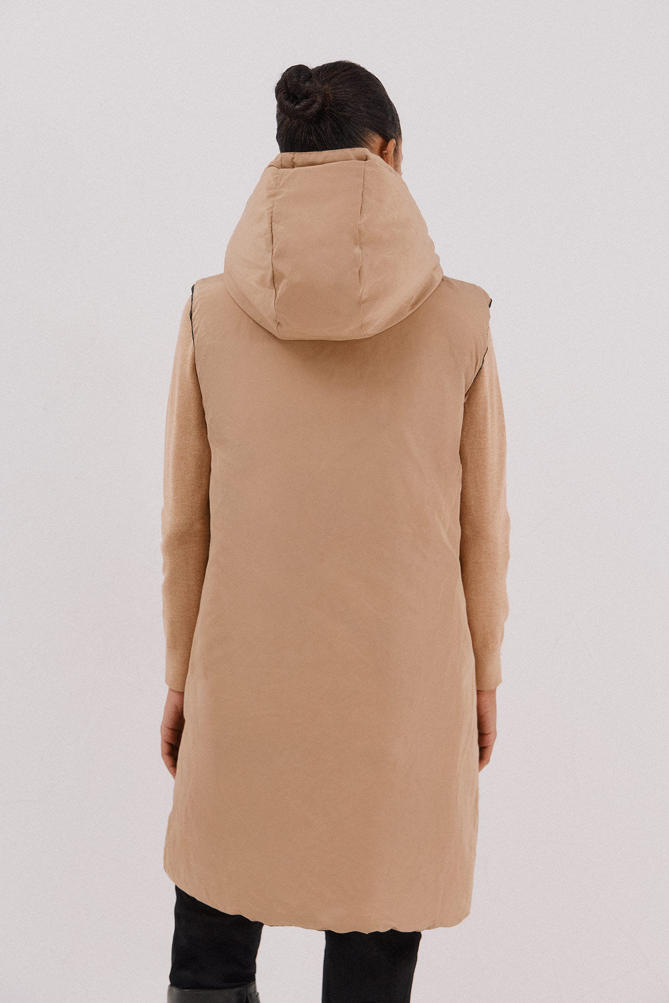 Cortefiel Chaleco largo reversible Negro