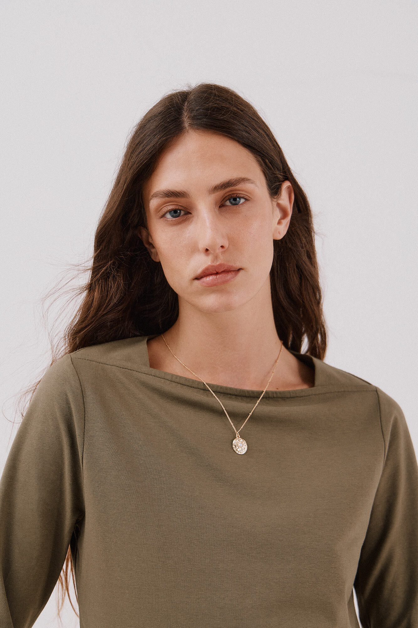 Cortefiel Playera b&aacute;sica barco Kaki