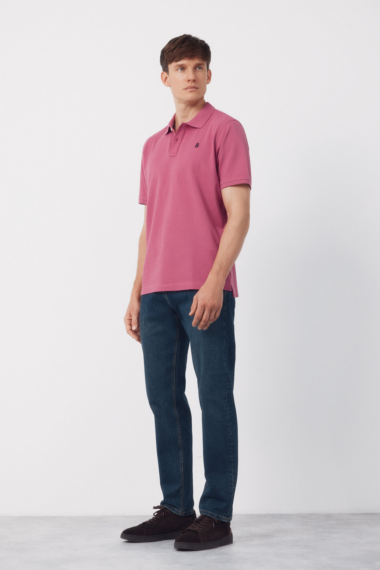 Cortefiel Polo b&aacute;sico piqu&eacute; Rosa