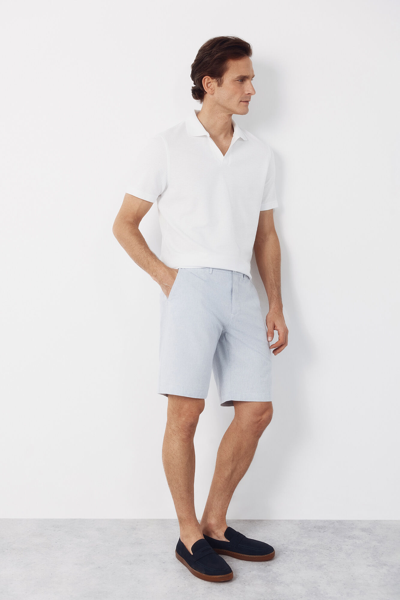 Cortefiel Polo estructura Blanco