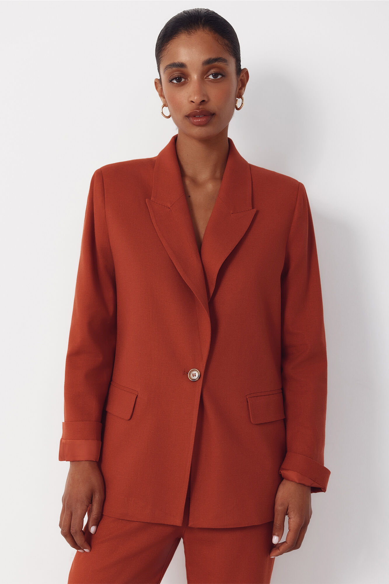 Cortefiel Blazer de tejido con lino