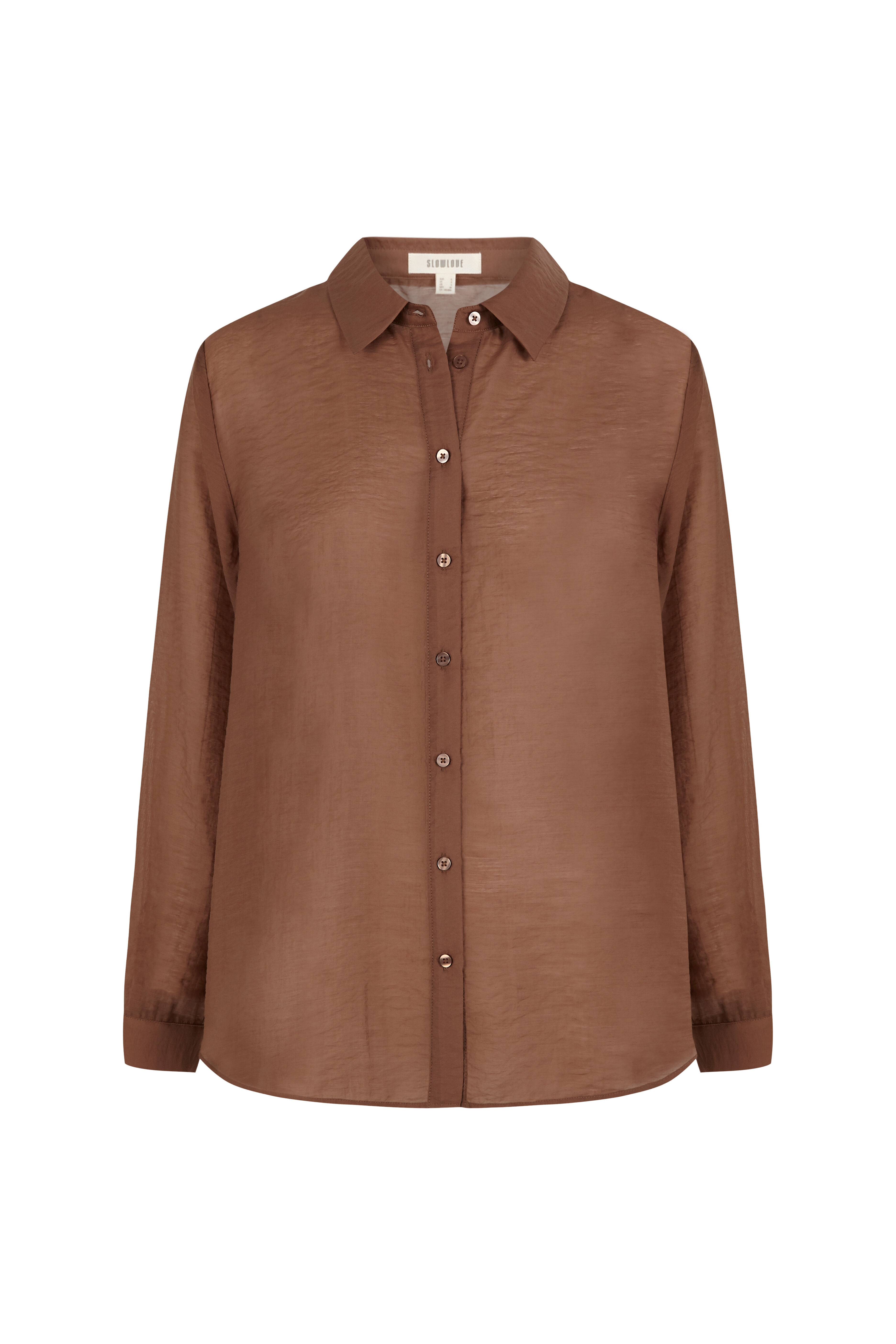 Slowlove Camisa de organza Marr&oacute;n