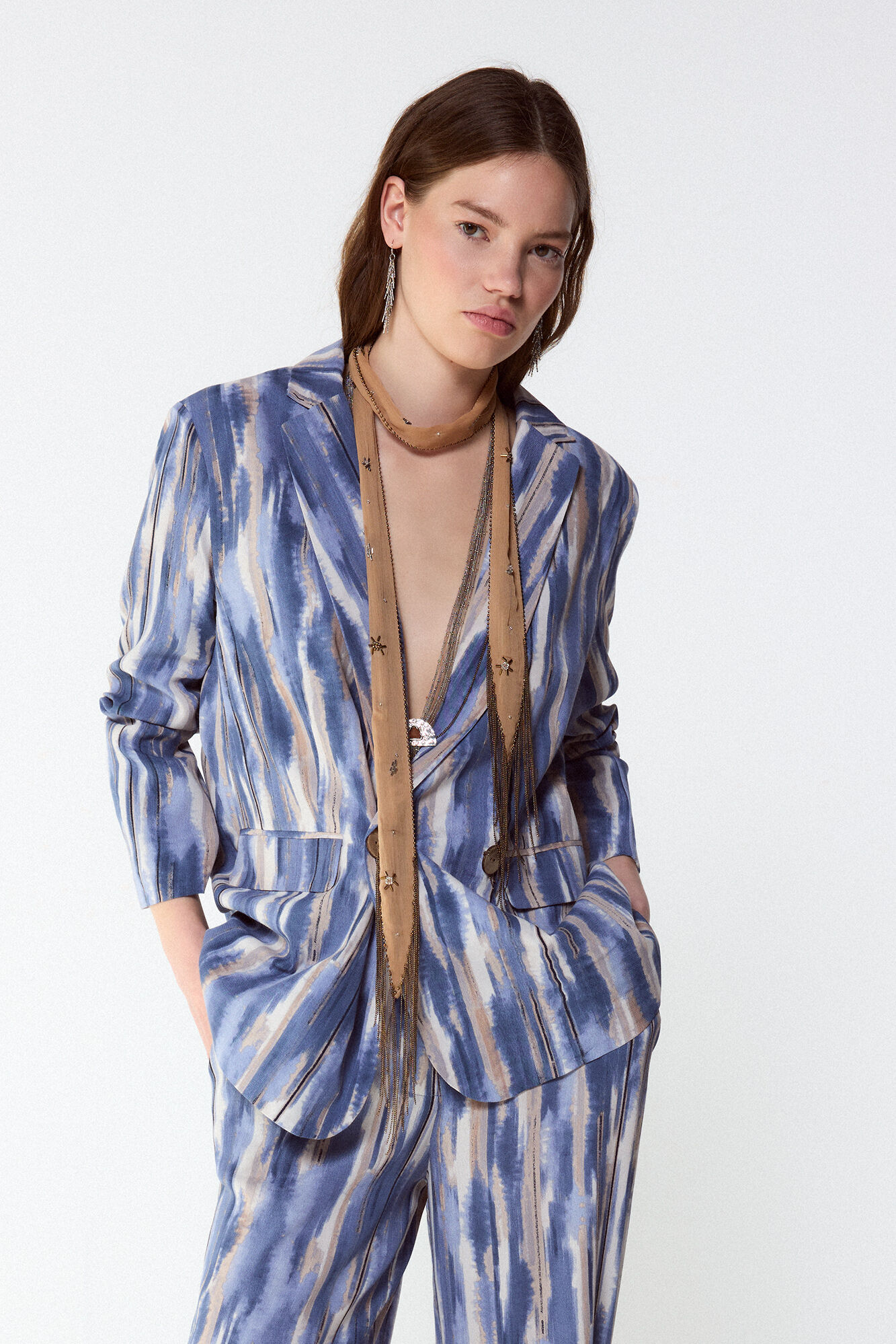 Slowlove Chamarra blazer estampada
