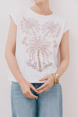 Cortefiel Playera sin mangas estampada Blanco
