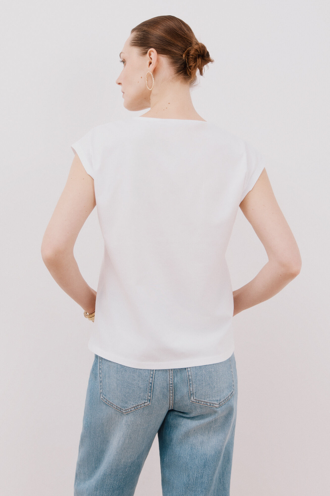 Cortefiel Playera sin mangas estampada Blanco