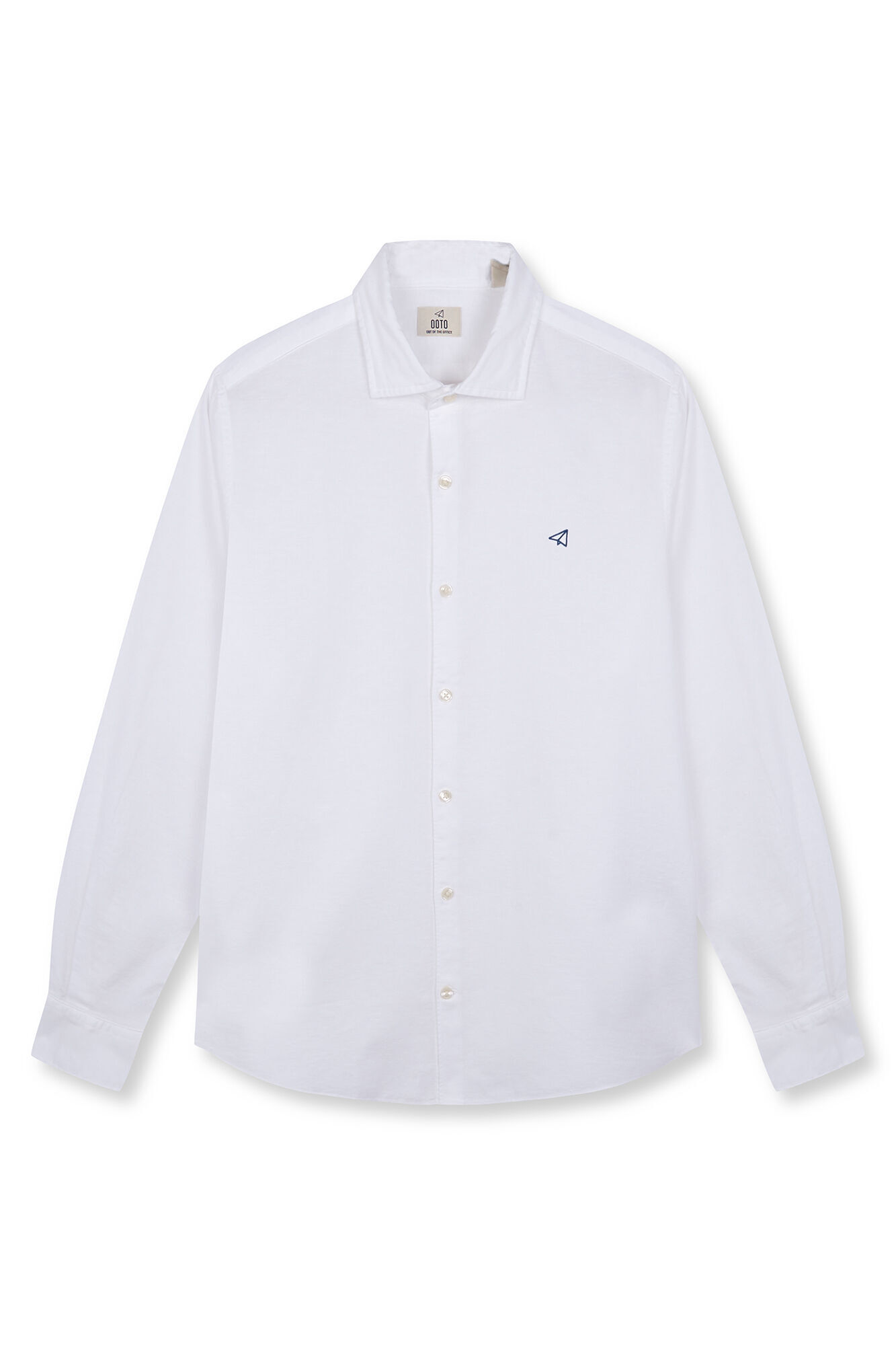 OOTO Camisa algod&oacute;n lino manga larga Blanco