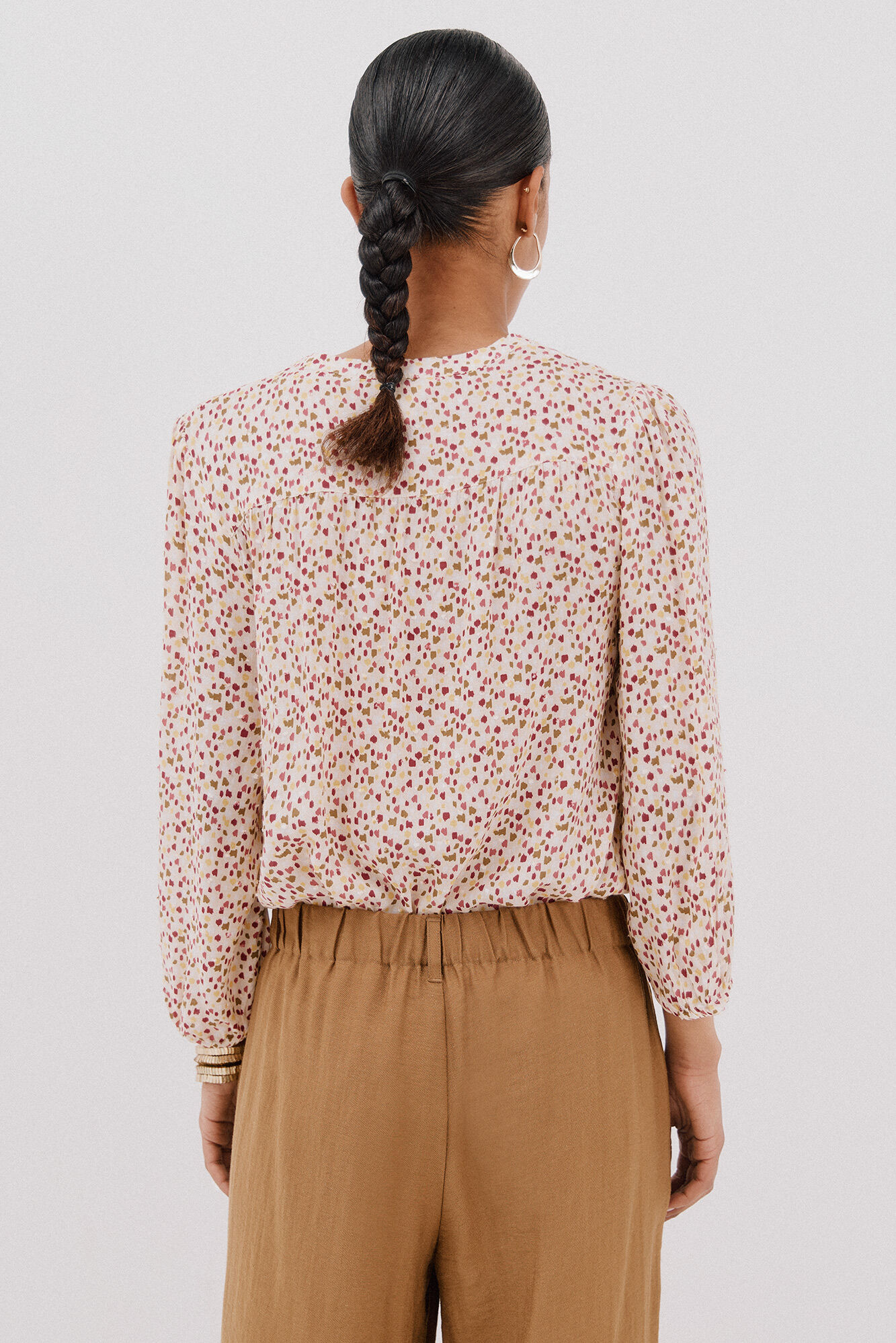 Cortefiel Blusa canes&uacute; delantro Multicolor