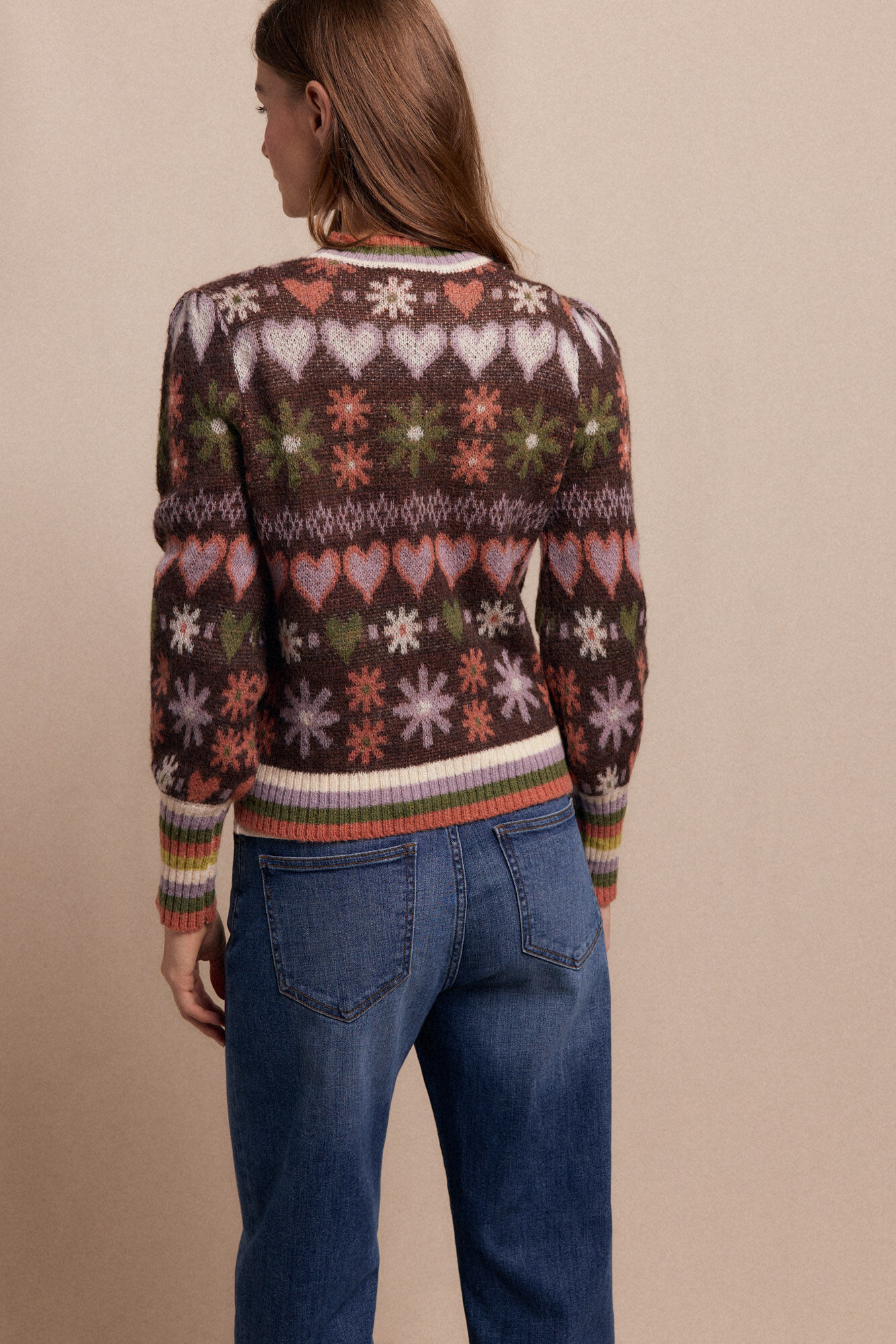 Slowlove Jersey grecas Estampado marr&oacute;n