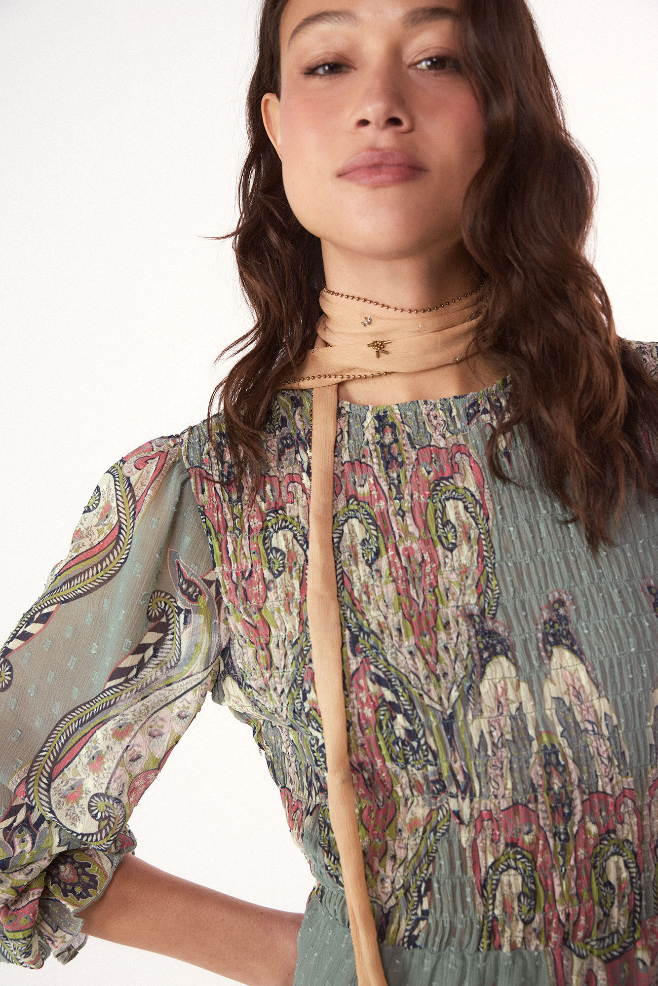 Slowlove Vestido estampado con el&aacute;stico