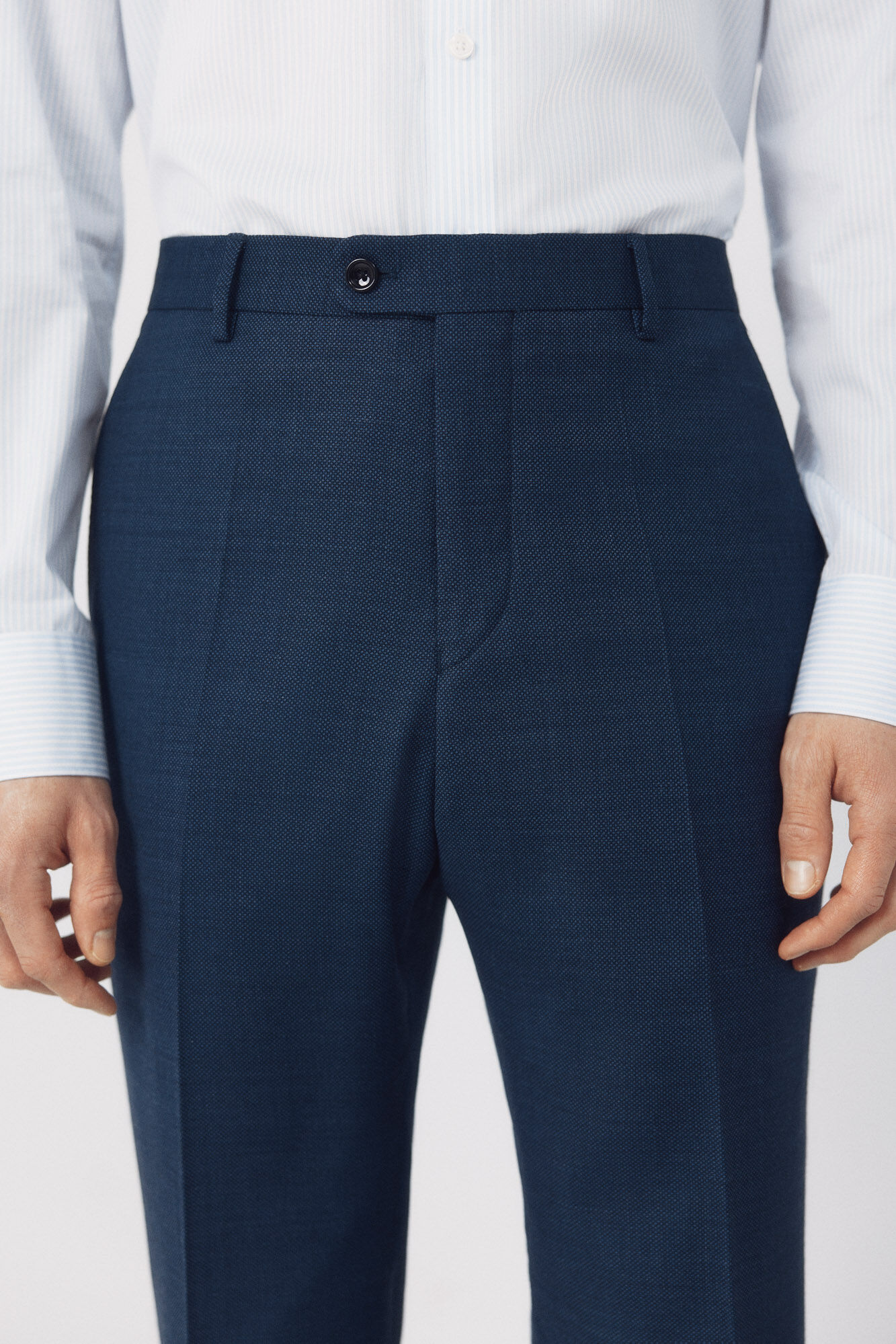 Cortefiel Pantal&oacute;n de traje ojo de perdiz COOLMAX&reg; Azul oscuro