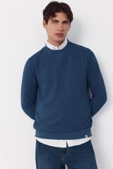 Cortefiel Sudadera estructura cuello caja Azul oscuro