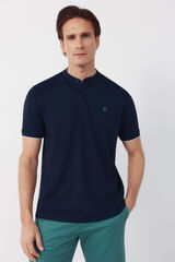 Cortefiel Polo cuello mao Azul marino