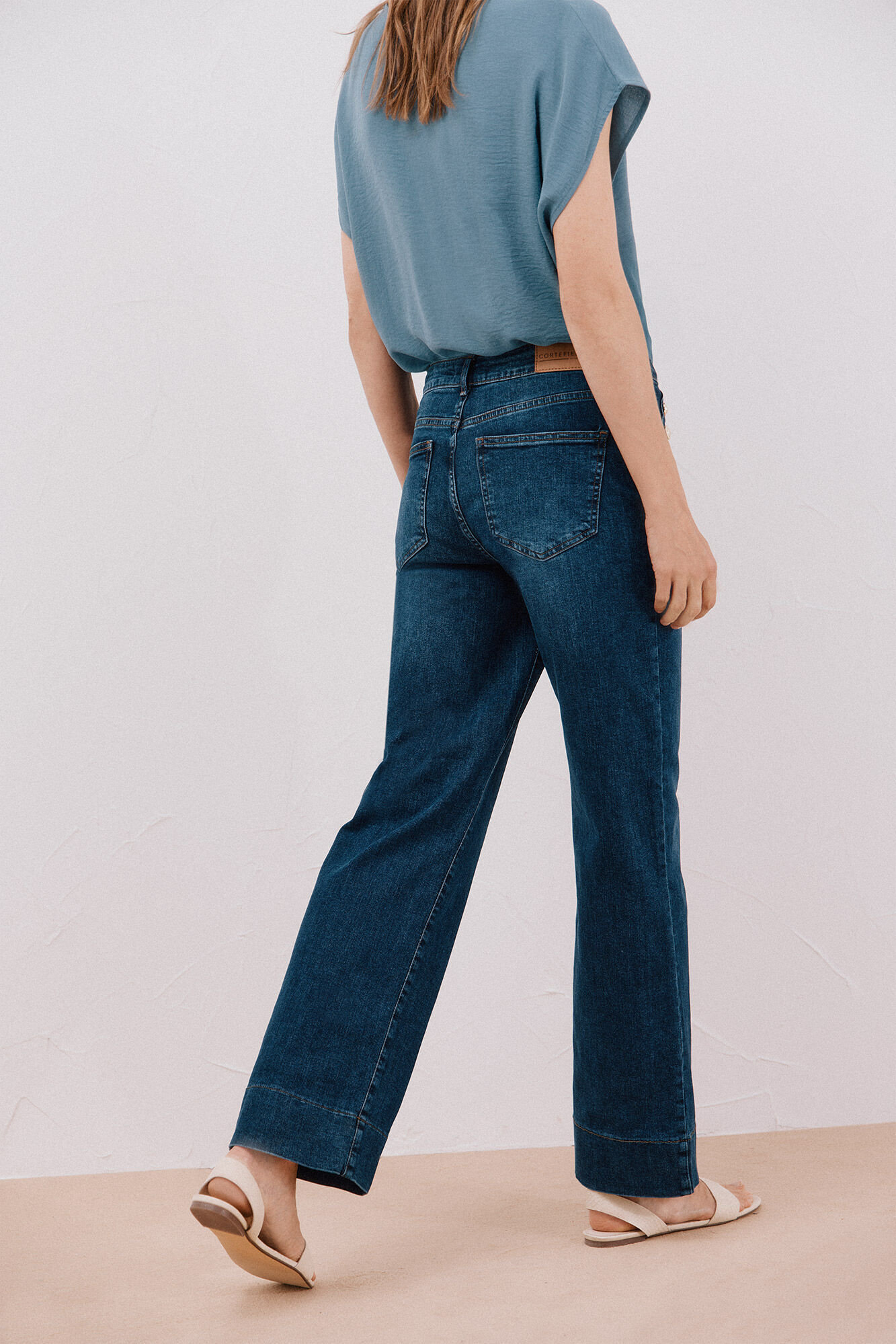 Cortefiel Pantalones palazzo botones