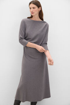 Cortefiel Vestido con frunces Gris