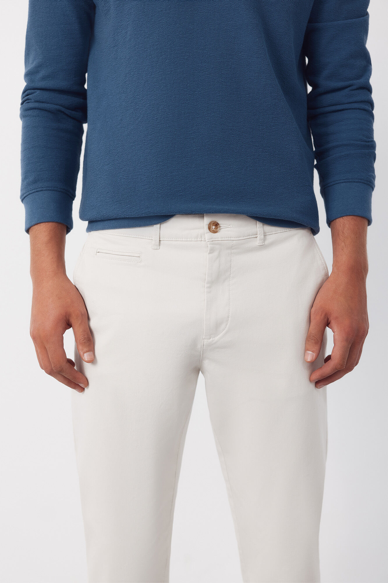 Cortefiel Pantal&oacute;n chino slim fit Marfil