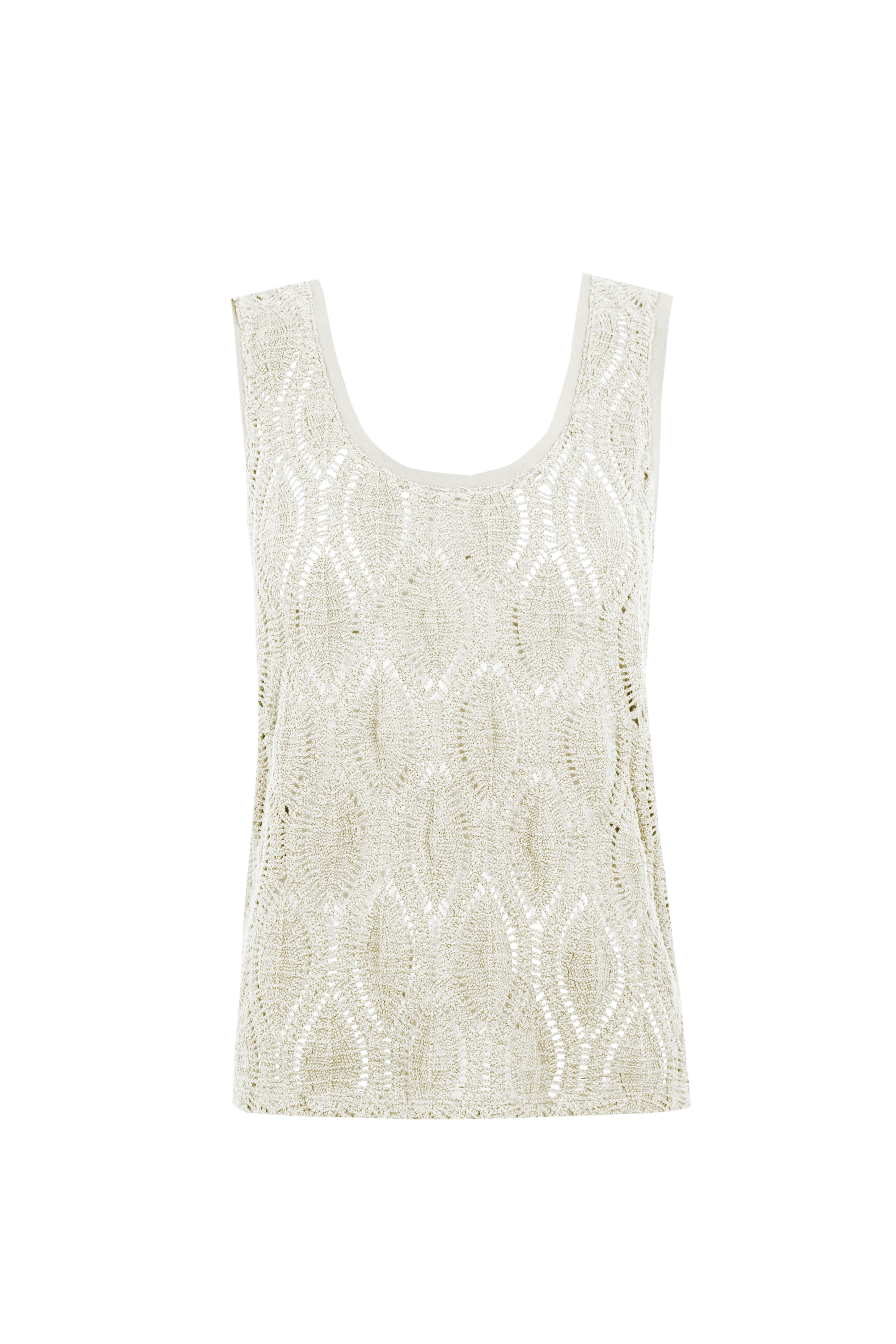 Slowlove Top tirantes crochet Marfil