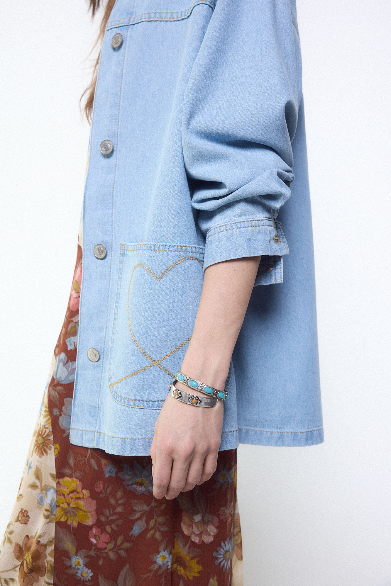 Slowlove Chamarra de mezclilla barn Azul