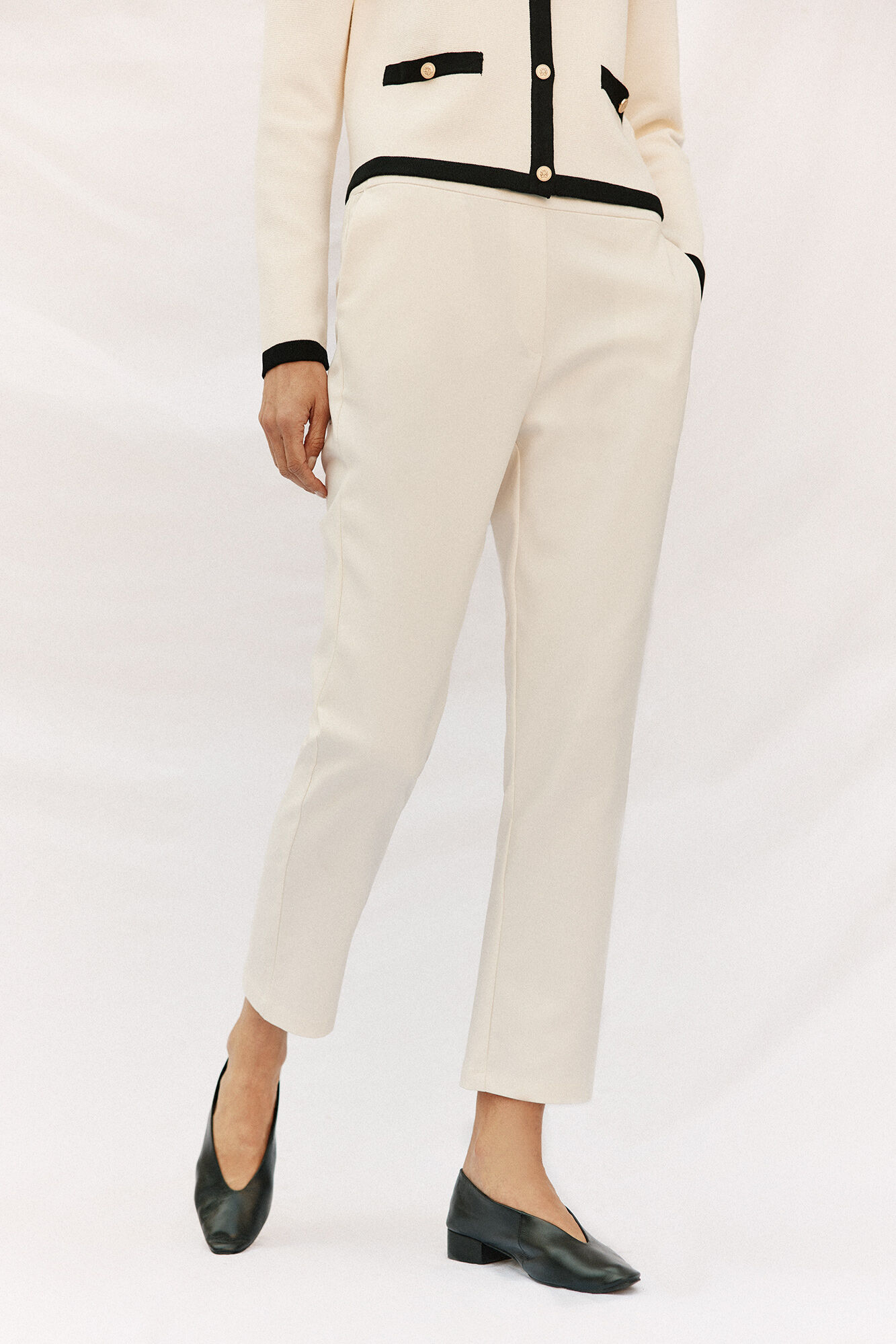 Cortefiel Pantal&oacute;n recto con el&aacute;stico en la espalda