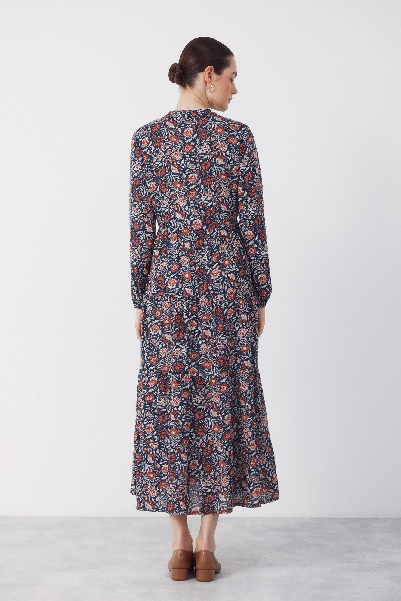 Cortefiel Vestido fluido estampado Multicolor
