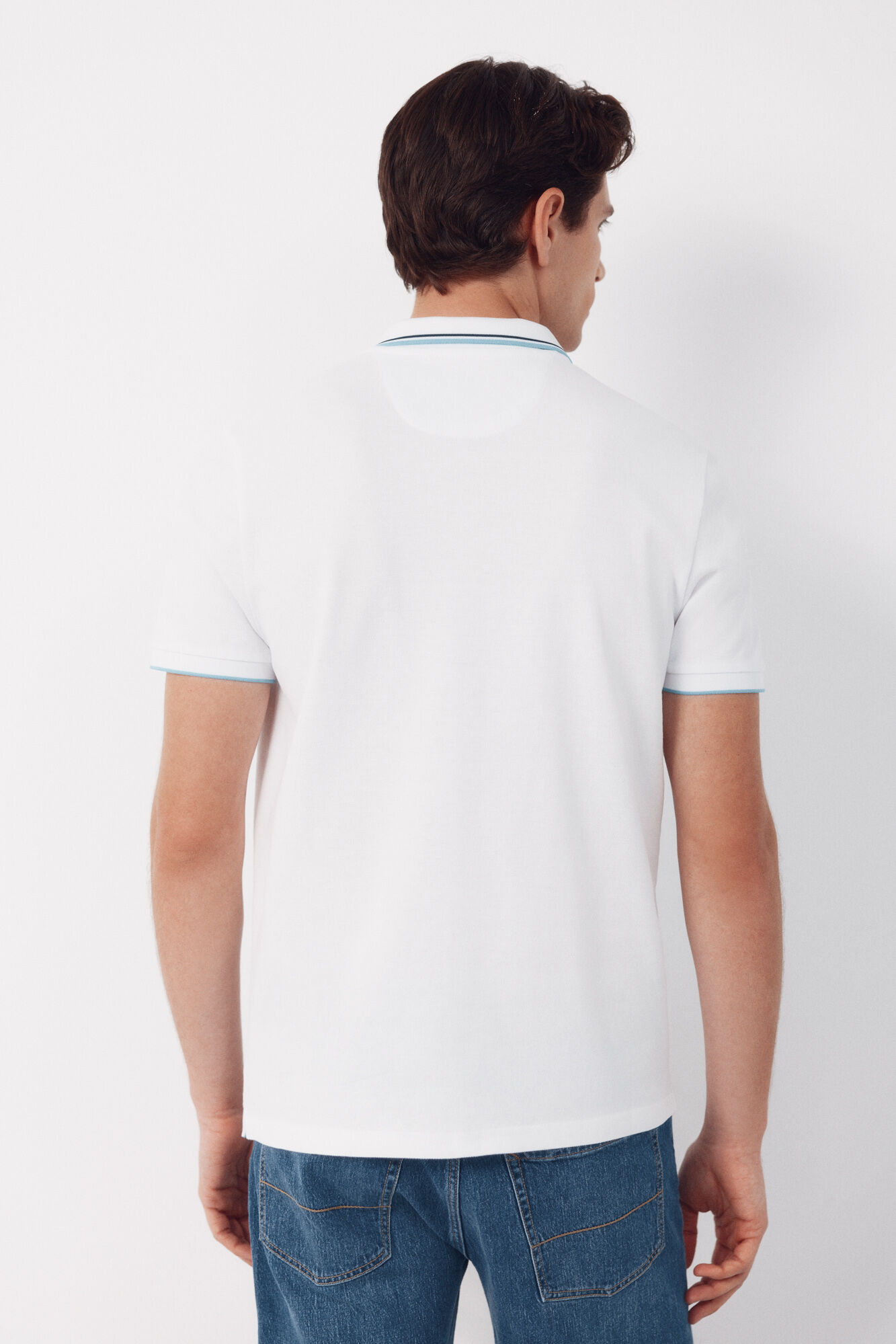 Cortefiel Polo con tips Blanco
