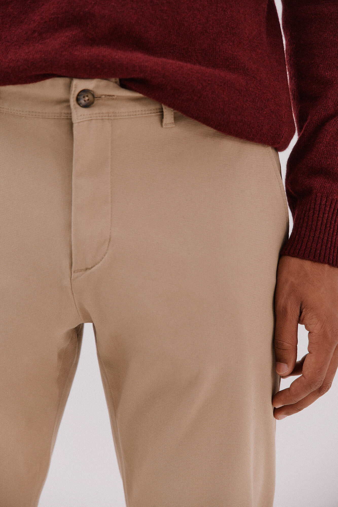 Cortefiel Pantal&oacute;n chino print slim Beige
